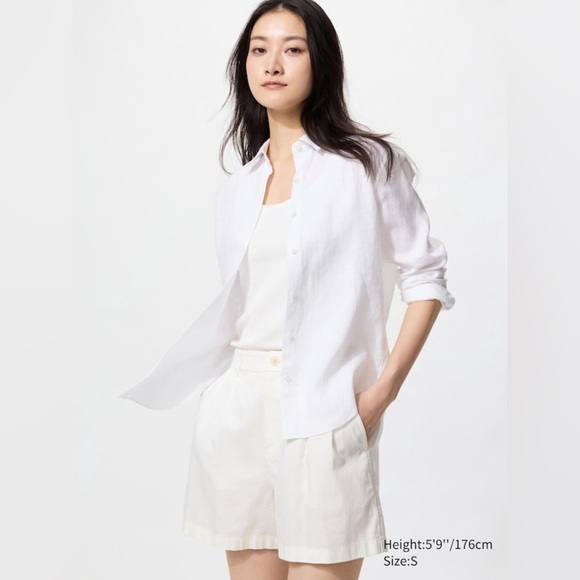 Uniqlo premium linen shirt white XS - Picture 1 of 7